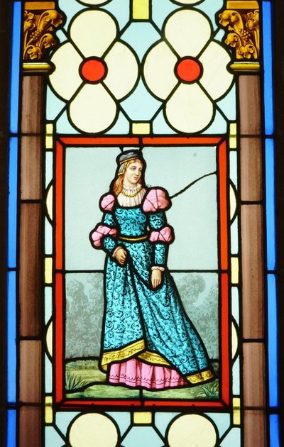 Stained glass - Stained glass windows - Couple in Gothic decor