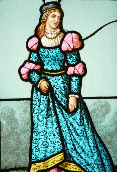 Stained glass - Stained glass windows - Couple in Gothic decor