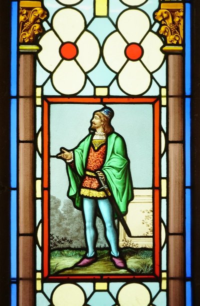 Stained glass - Stained glass windows - Couple in Gothic decor