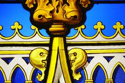 Stained glass - Stained glass windows - Couple in Gothic decor