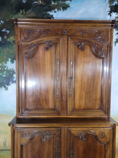 Buffet double corps en noyer