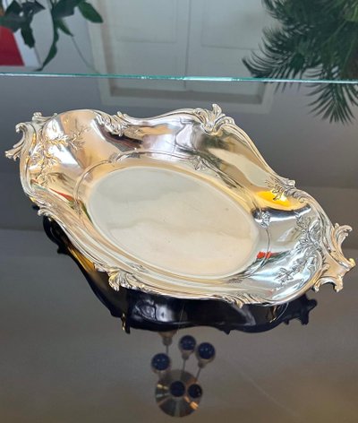 Corbeille à Pain En Métal Argenté Gallia Christofle - Rocaille Style Louis XV