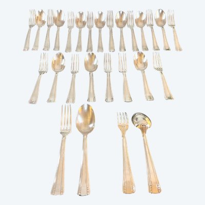Art Deco White Metal Flatware - Goldsmith Roux Marquiand