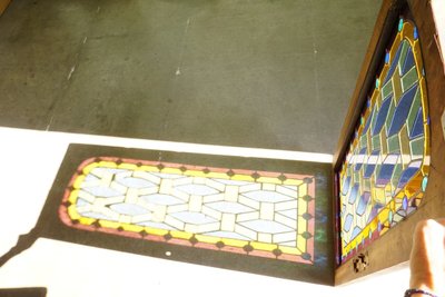 Stained glass - Stained glass windows - Colored glass with cabochons