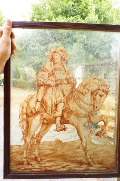 Stained glass - Stained glass windows - Emperor Maximilian on horseback