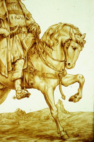 Stained glass - Stained glass windows - Emperor Maximilian on horseback