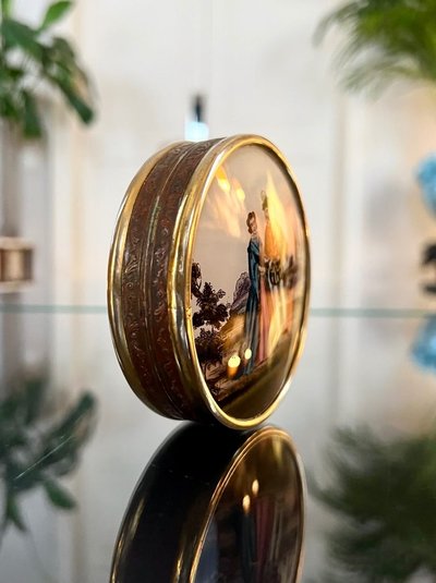 Boîte à Dragées Bonbons - Brass Painted Under Glass
