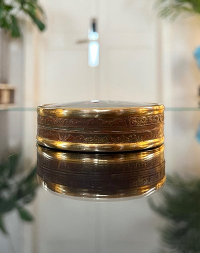 Boîte à Dragées Bonbons - Brass Painted Under Glass