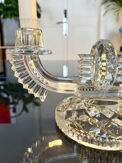 Glass candlestick - Art Déco