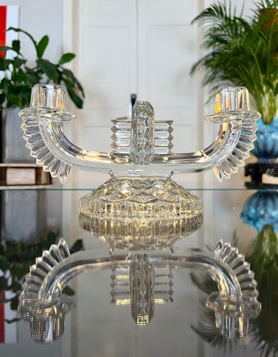 Glass candlestick - Art Déco