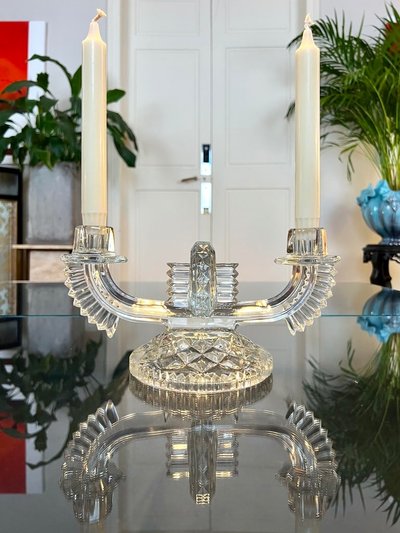Glass candlestick - Art Déco