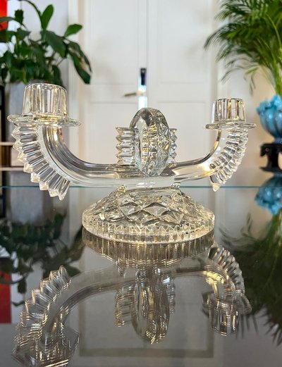 Glass candlestick - Art Déco