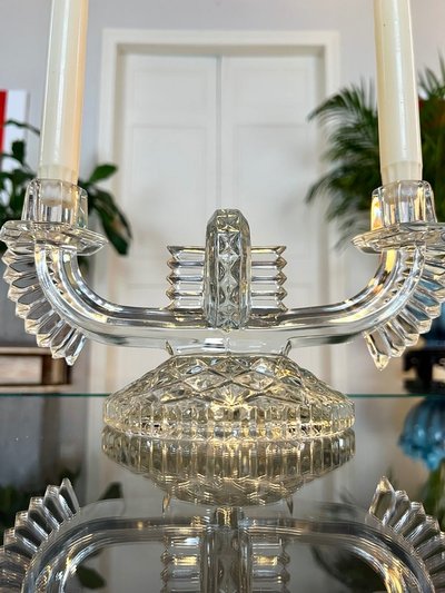 Glass candlestick - Art Déco