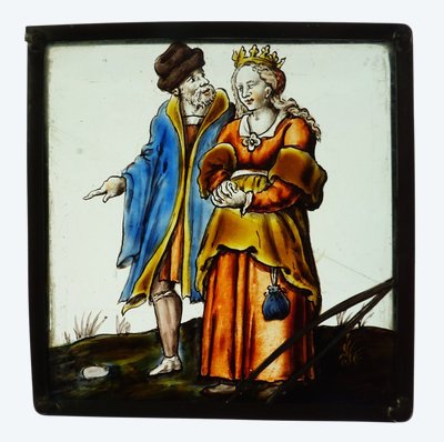 Stained glass - Stained glass windows - Medieval couple