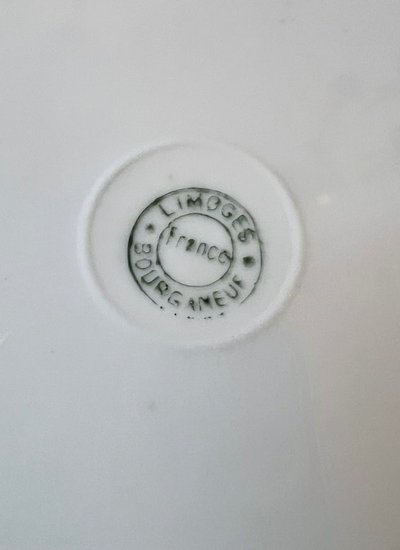 Servizio di piatti da dessert - Porcelaine De Limoges Bourganeuf - Filetti in oro fino
