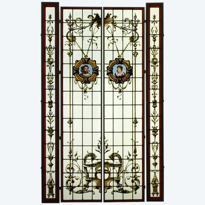 Stained glass - Stained glass windows - Renaissance couple