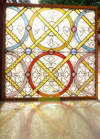 Stained Glass - Stained Glass Windows - Decoration on a Foliage Background
