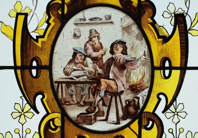 Vitrail - Vitraux - Scène De Taverne