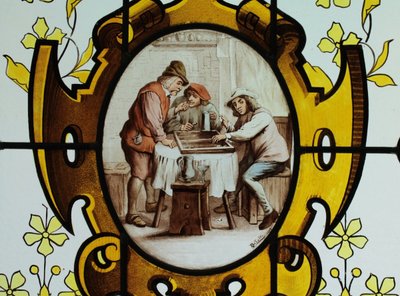 Vitrail - Vitraux - Scène De Taverne