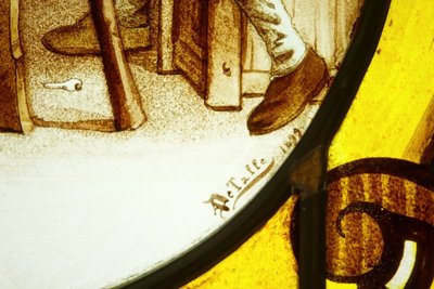 Vitrail - Vitraux - Scène De Taverne