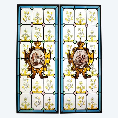 Vitrail - Vitraux - Scène De Taverne
