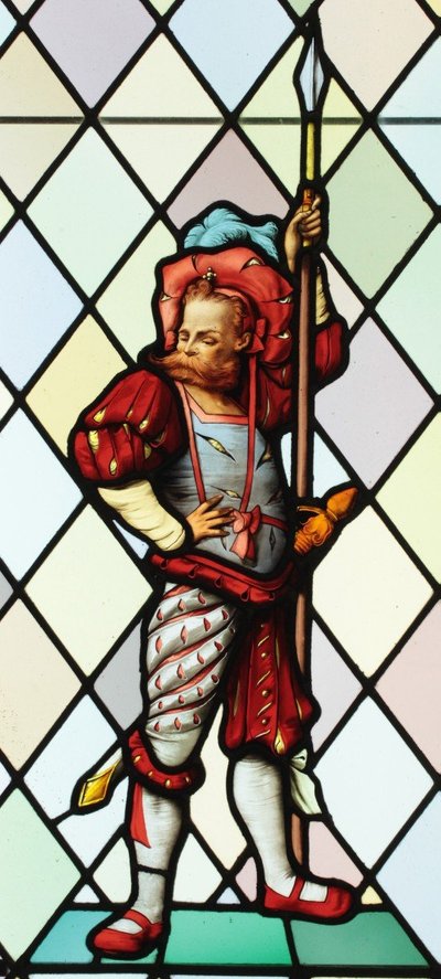 Stained glass - Stained glass windows - Mustached Lansquenet