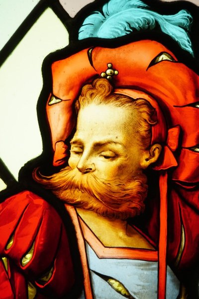 Stained glass - Stained glass windows - Mustached Lansquenet