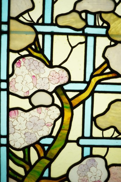 Stained Glass - Stained Glass - Art Deco Flowers and Sakura