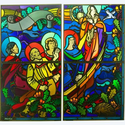 Stained glass - Stained glass windows - Jacques Gruber - Arrival of Saintes Marie de la Mer
