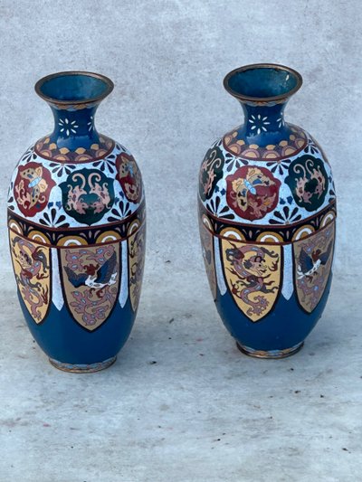Pair of cloisonné vases