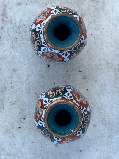 Pair of cloisonné vases