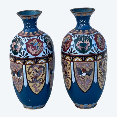 Pair of cloisonné vases