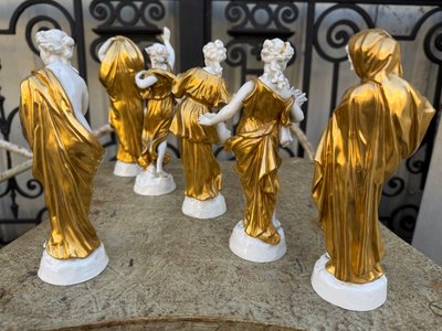 Set of 6 porcelain figures CAPODIMONTE, Naples, Italy