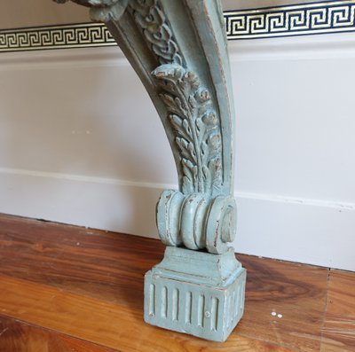 Console d'applique demi-lune d'époque Louis XVI dans le goût de Jacob, bois patiné et marbre