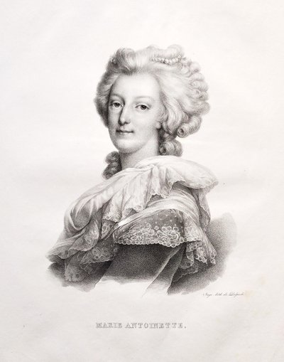 Ritratto storico Maria Antonietta Litografia antica di Delpech del XIX secolo