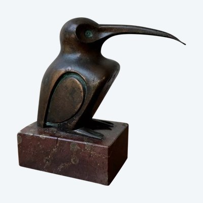 Sculpture representing a hummingbird by Edouard-Marcel Sandoz