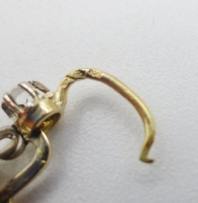 Ohrringe, Saphir, Gold und Silber. 