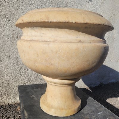 White Marble Pedestal Basin, 19th Century