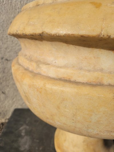 White Marble Pedestal Basin, 19th Century