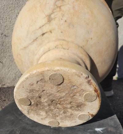 White Marble Pedestal Basin, 19th Century