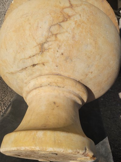 White Marble Pedestal Basin, 19th Century