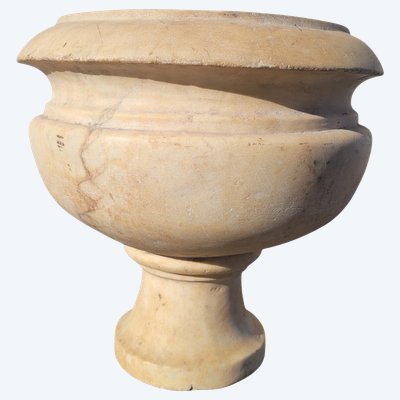 White Marble Pedestal Basin, 19th Century