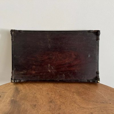 Ironwood tray inlaid with mother-of-pearl floral decoration Vietnam 20th century