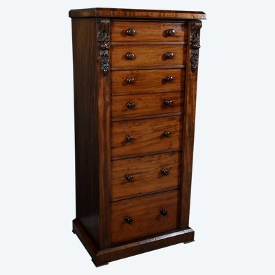 Petit Secrétaire Wellington en Acajou, époque Victorienne, Angleterre – 2ème partie XIXe