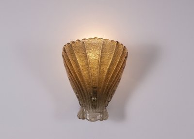 Paar „Coquillage“-Wandleuchten von Vetri Murano
