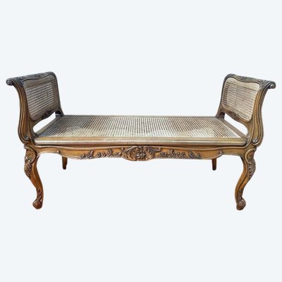 Louis XV style entrance bench in winding cannae