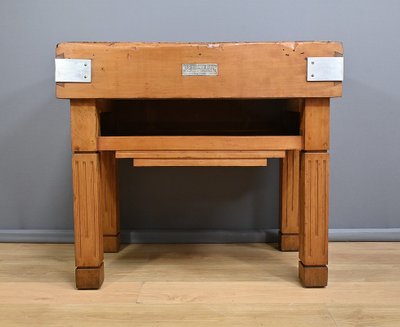 Butcher's Block in Solid Beech, X.Aubert Factory – 1950