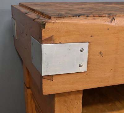 Butcher's Block in Solid Beech, X.Aubert Factory – 1950