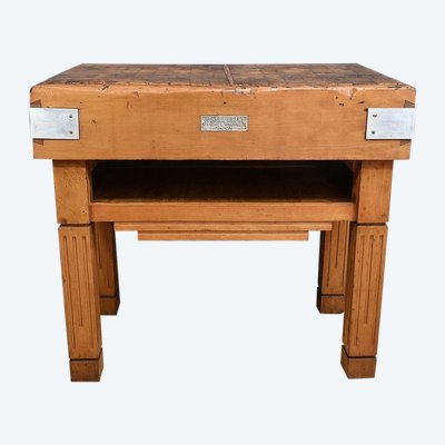 Butcher's Block in Solid Beech, X.Aubert Factory – 1950