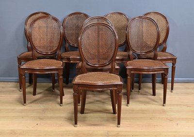Set of 8 Mahogany Chairs, Louis XVI style – Late 19th century